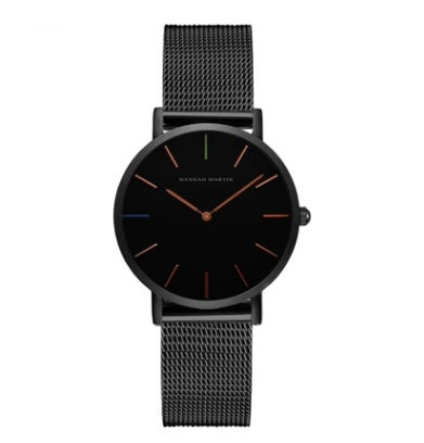 Hannah Martin Women’s Watch – 36mm Rose Gold Stainless Steel Mesh, Waterproof, Quartz Movement