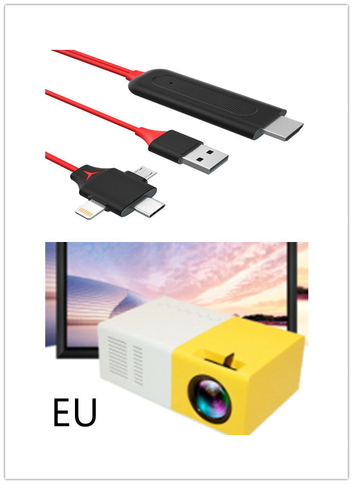 Portable Mini Projector – 3D HD LED Home Theater with HDMI & USB