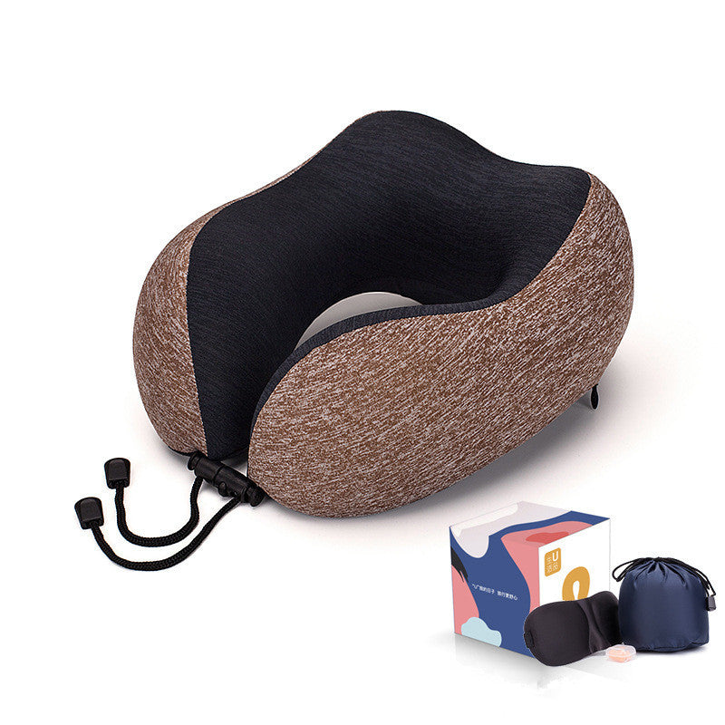 Slow Rebound Memory Foam Travel Pillow – U-Shaped Neck Support