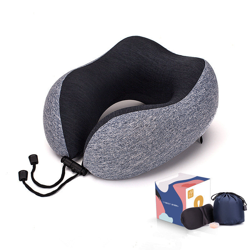 Slow Rebound Memory Foam Travel Pillow – U-Shaped Neck Support