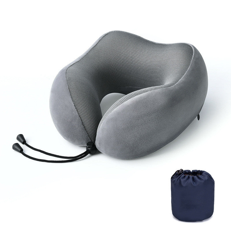 Slow Rebound Memory Foam Travel Pillow – U-Shaped Neck Support