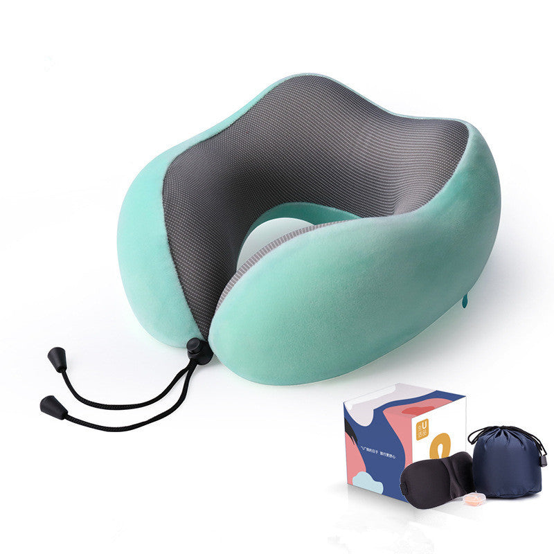 Slow Rebound Memory Foam Travel Pillow – U-Shaped Neck Support