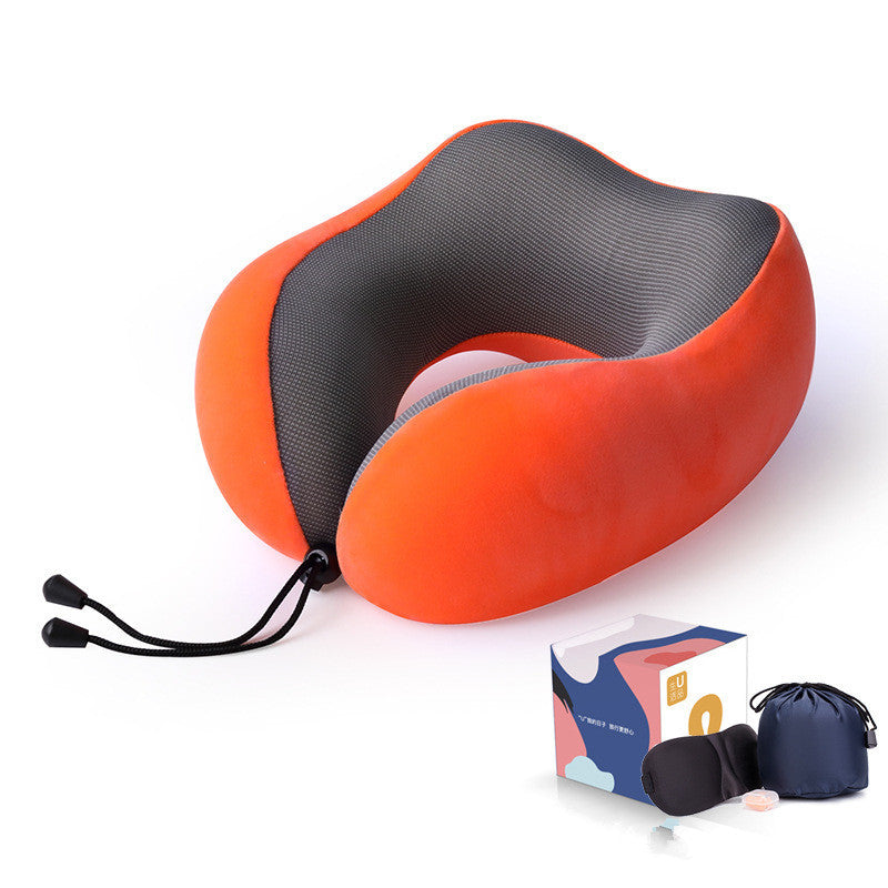 Slow Rebound Memory Foam Travel Pillow – U-Shaped Neck Support