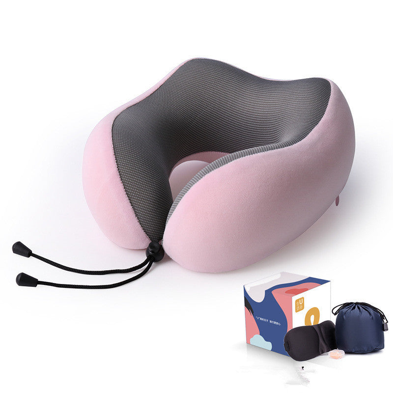 Slow Rebound Memory Foam Travel Pillow – U-Shaped Neck Support