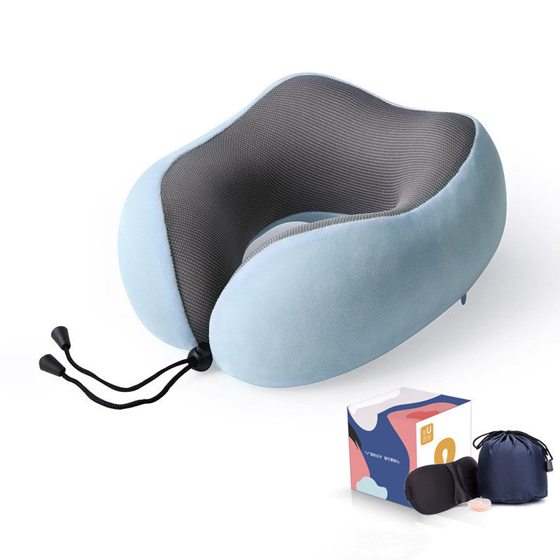 Slow Rebound Memory Foam Travel Pillow – U-Shaped Neck Support