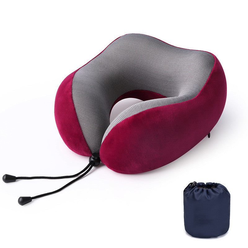 Slow Rebound Memory Foam Travel Pillow – U-Shaped Neck Support