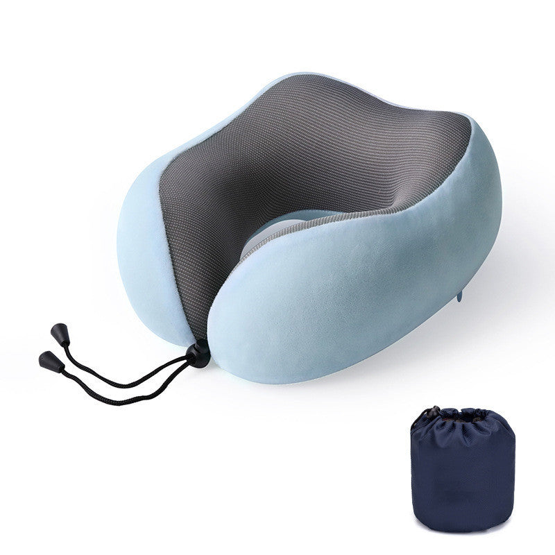 Slow Rebound Memory Foam Travel Pillow – U-Shaped Neck Support