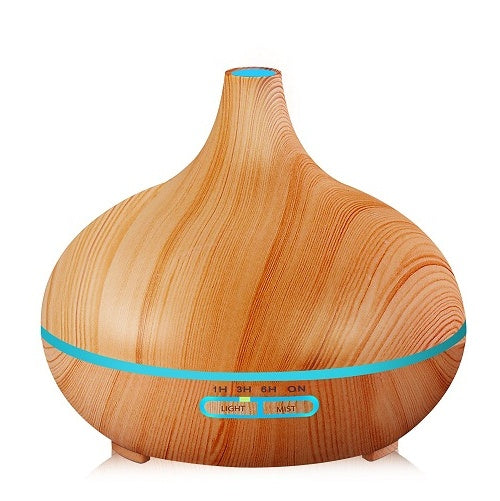 Creative Wood Grain Aromatherapy Lamp – Remote Control Essential Oil Diffuser & Humidifier
