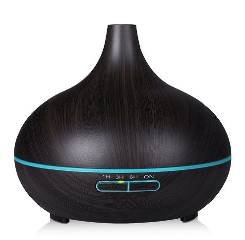Creative Wood Grain Aromatherapy Lamp – Remote Control Essential Oil Diffuser & Humidifier