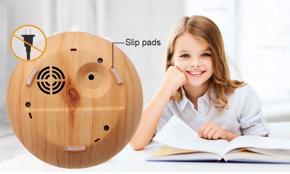 Creative Wood Grain Aromatherapy Lamp – Remote Control Essential Oil Diffuser & Humidifier
