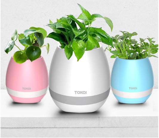 Touch-Sensitive Music Vase – Bluetooth Speaker & LED Flower Pot