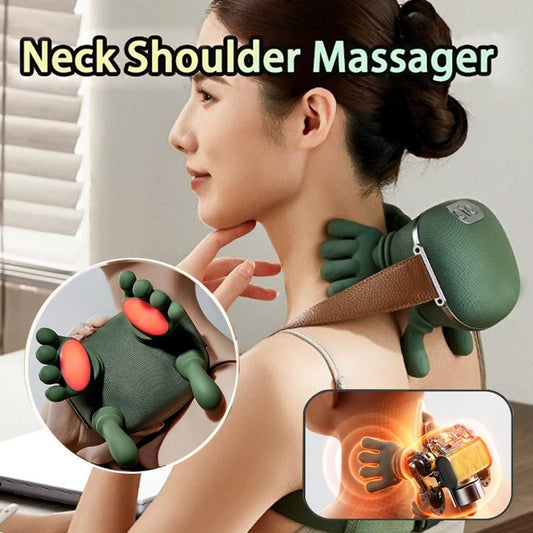 Wireless Electric Neck and Shoulder Massager – Kneading Massage Shawl for Back and Pain Relief