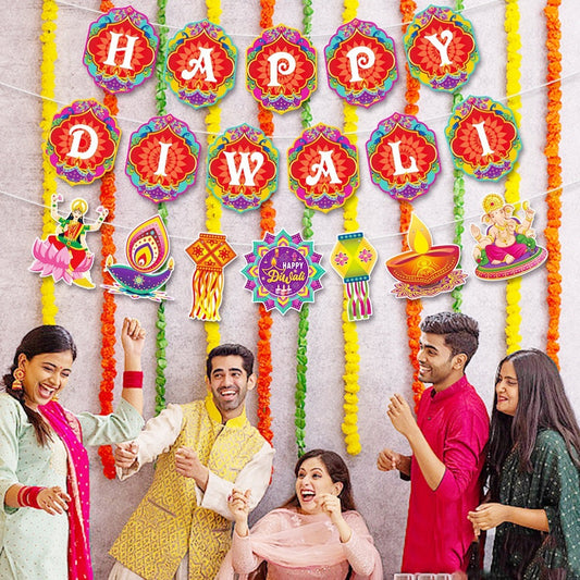 Diwali Party Hanging Flag – Festive Decoration Banner
