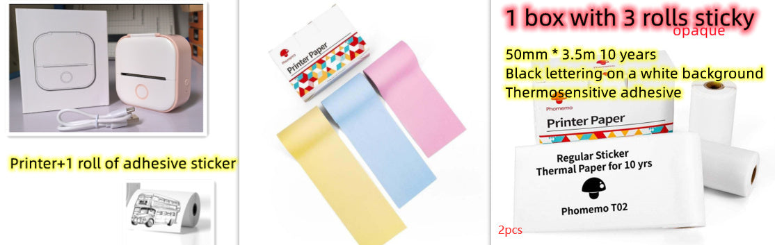 Portable Mini Thermal Label & Photo Printer – Bluetooth-Compatible Pocket Printer
