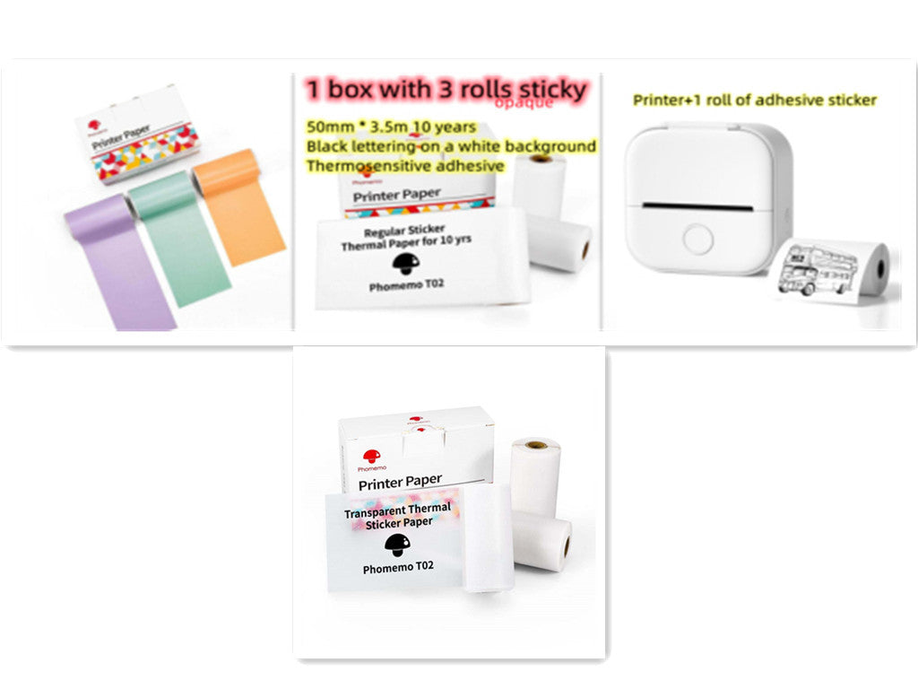 Portable Mini Thermal Label & Photo Printer – Bluetooth-Compatible Pocket Printer