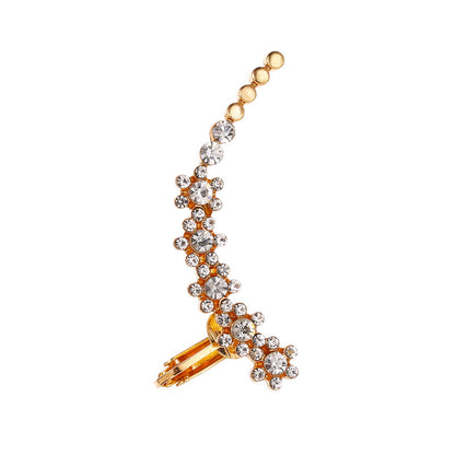 Full Crystal Butterfly Flower Ear Clip – Elegant Single-Side Crystal Earring