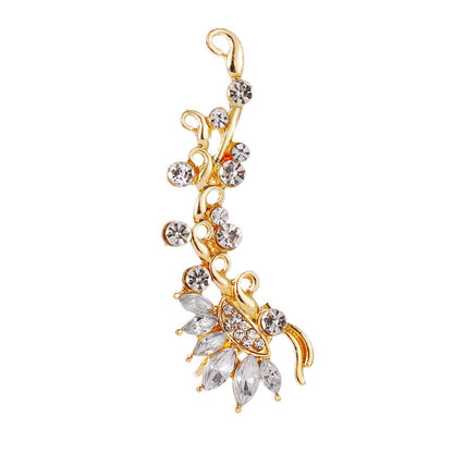 Full Crystal Butterfly Flower Ear Clip – Elegant Single-Side Crystal Earring