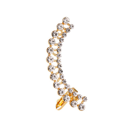 Full Crystal Butterfly Flower Ear Clip – Elegant Single-Side Crystal Earring