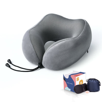 Slow Rebound Memory Foam Travel Pillow – U-Shaped Neck Support