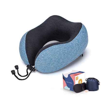 Slow Rebound Memory Foam Travel Pillow – U-Shaped Neck Support