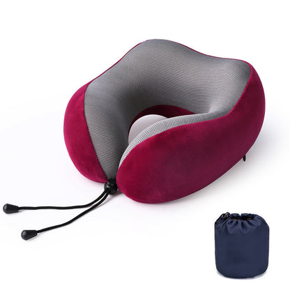 Slow Rebound Memory Foam Travel Pillow – U-Shaped Neck Support