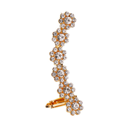 Full Crystal Butterfly Flower Ear Clip – Elegant Single-Side Crystal Earring
