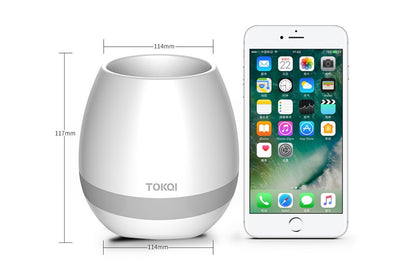 Touch-Sensitive Music Vase – Bluetooth Speaker & LED Flower Pot