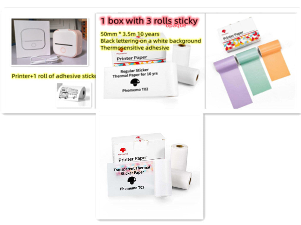 Portable Mini Thermal Label & Photo Printer – Bluetooth-Compatible Pocket Printer