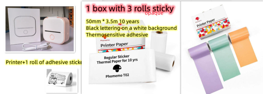 Portable Mini Thermal Label & Photo Printer – Bluetooth-Compatible Pocket Printer