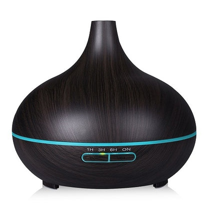 Creative Wood Grain Aromatherapy Lamp – Remote Control Essential Oil Diffuser & Humidifier