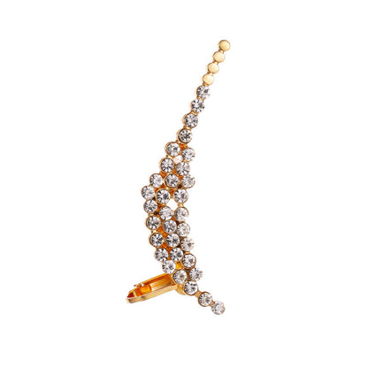 Full Crystal Butterfly Flower Ear Clip – Elegant Single-Side Crystal Earring