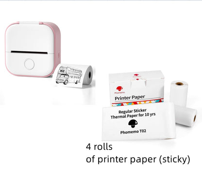Portable Mini Thermal Label & Photo Printer – Bluetooth-Compatible Pocket Printer