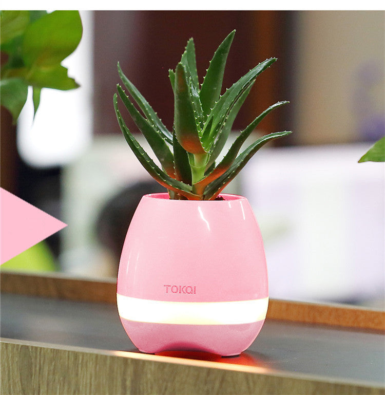 Touch-Sensitive Music Vase – Bluetooth Speaker & LED Flower Pot