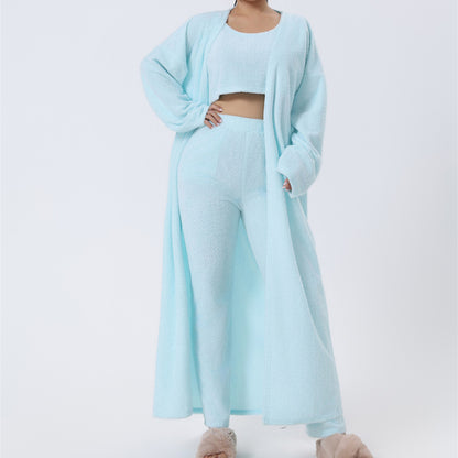 Women’s 3-Piece Cozy Pajama Lounge Set – Winter Warm Matching Outfit