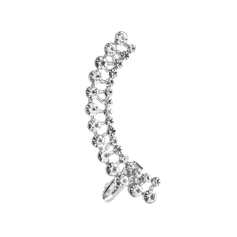 Full Crystal Butterfly Flower Ear Clip – Elegant Single-Side Crystal Earring
