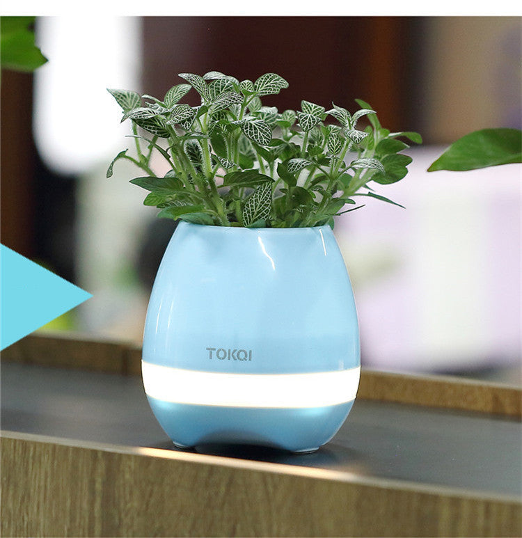 Touch-Sensitive Music Vase – Bluetooth Speaker & LED Flower Pot