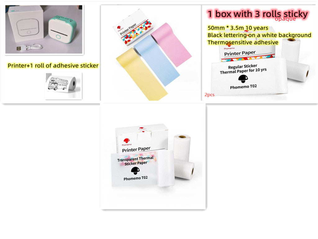 Portable Mini Thermal Label & Photo Printer – Bluetooth-Compatible Pocket Printer